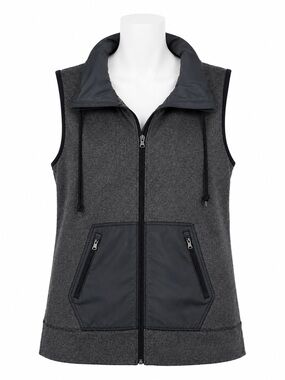 Size XL Under Armour ColdGear Hooded Full Zip Vest Gray Black